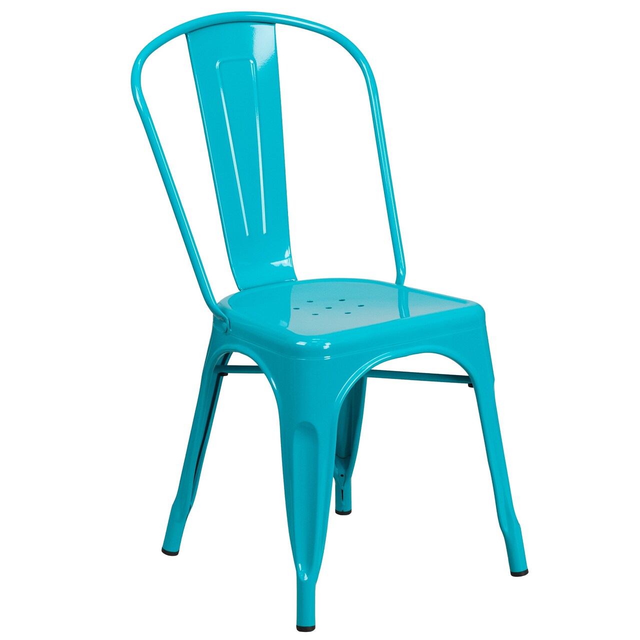 Flash Furniture 33.5" Crystal Teal Blue Contemporary Outdoor Furniture Patio Stackable Chair